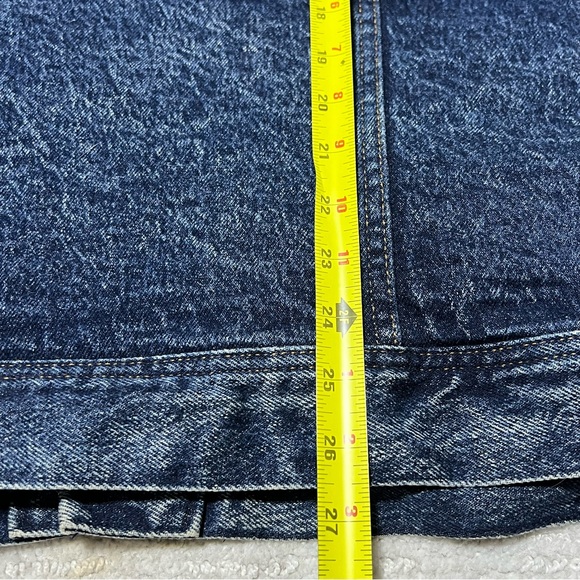 VINTAGE Lee Jacket Mens L Dark Acid Wash Sherpa Lined Trucker Denim Made In USA - Picture 7 of 8